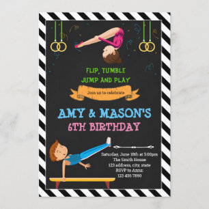 Invitation à une fête gymnastique pour garçons et 