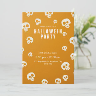 Invitation à une fête Halloween crâne rétro   Oran