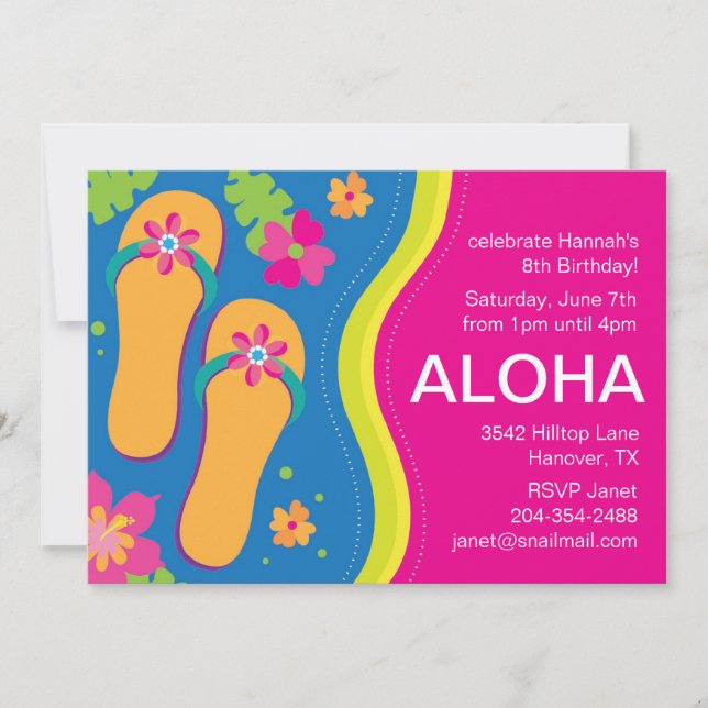 Invitation à une fête luau hawaïenne (Devant)