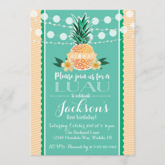 Invitation à une fête Luau pour un anniversaire, u