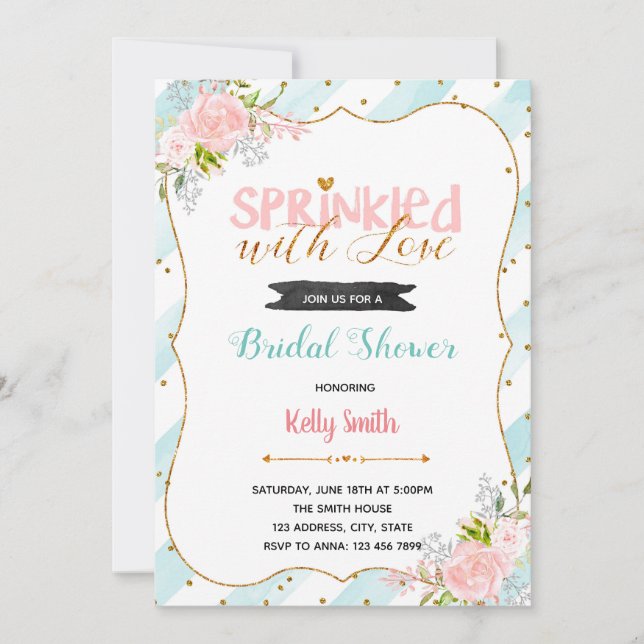 Invitation à une fête parsemée d'amour (Devant)