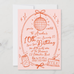 Invitation à une fête pour une fille de 10 ans - D