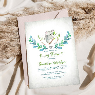 Invitation à une fête prénatale avec un adorable k