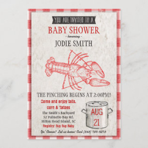 Invitation à une fête prénatale avec un banquet de