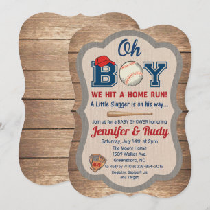 Invitation à une fête prénatale de baseball
