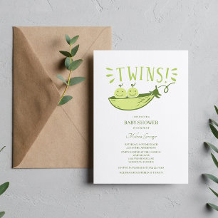 Invitation à une fête prénatale de jumeaux Deux pe