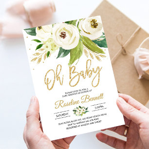 Invitation à une fête prénatale mixte et végétale
