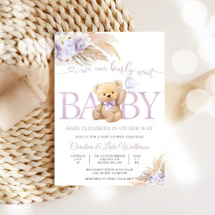 Invitation à une fête prénatale Ourson en peluche