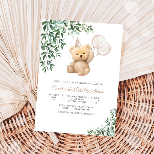 Invitation à une fête prénatale Ourson en peluche