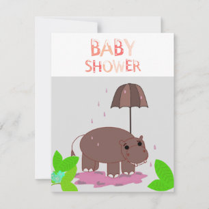 Invitation à une fête prénatale pour bébé hippopot