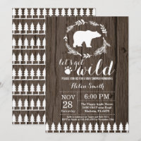 Invitation à une fête prénatale rustique avec un o