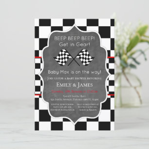 Invitation à une fête prénatale sur le thème des v