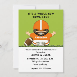 Invitation à une fête prénatale sur le thème du fo