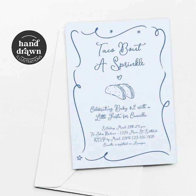 Invitation à une fête prénatale Taco Bout a Baby (Créateur téléchargé)