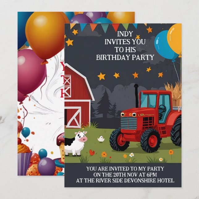 Invitation à une fête que vous pouvez personnalise (Devant / Derrière)