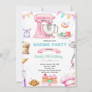 Invitation à une fête sur le thème de la pâtisseri