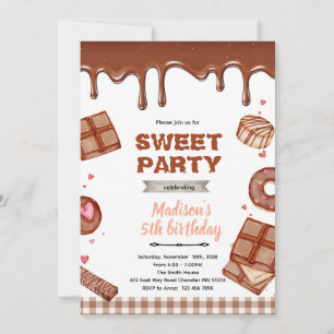 Invitation à une fête sur le thème du dessert au c