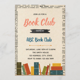 Invitation à une fête sur le thème du livre de bib