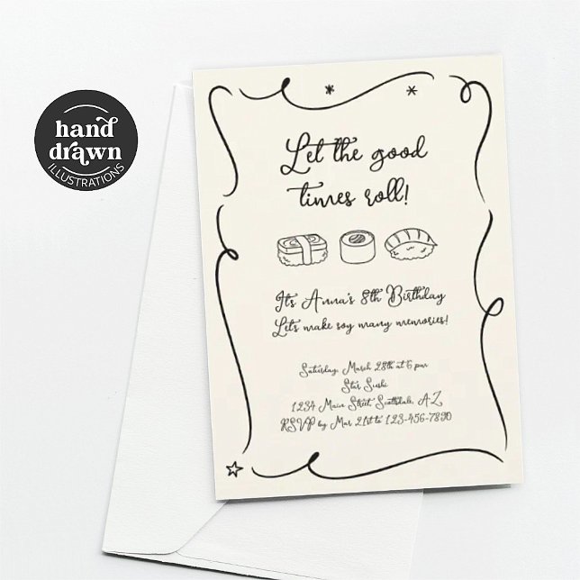 Invitation à une fête Sushi (Créateur téléchargé)