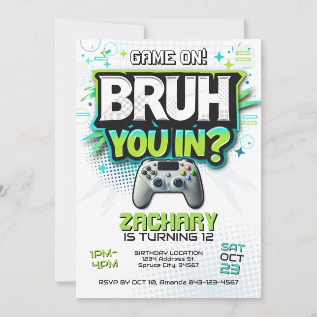 Invitation à une partie de jeu vidéo (Devant)