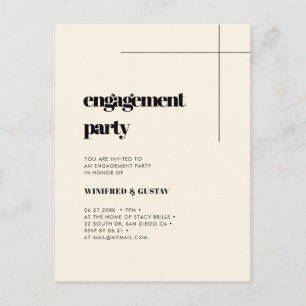 Invitation à une partie d'engagement Cream chic si