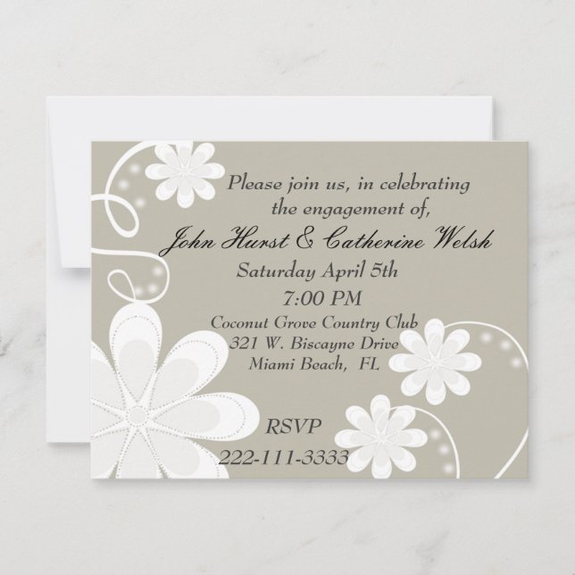 Invitation à une partie d'engagement élégante (Devant)