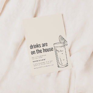 Invitation à une pendaison de crémaillère avec coc