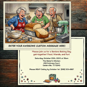 Invitation à une réunion de seniors drôles qui fon