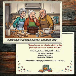 Invitation à une réunion de seniors drôles qui fon