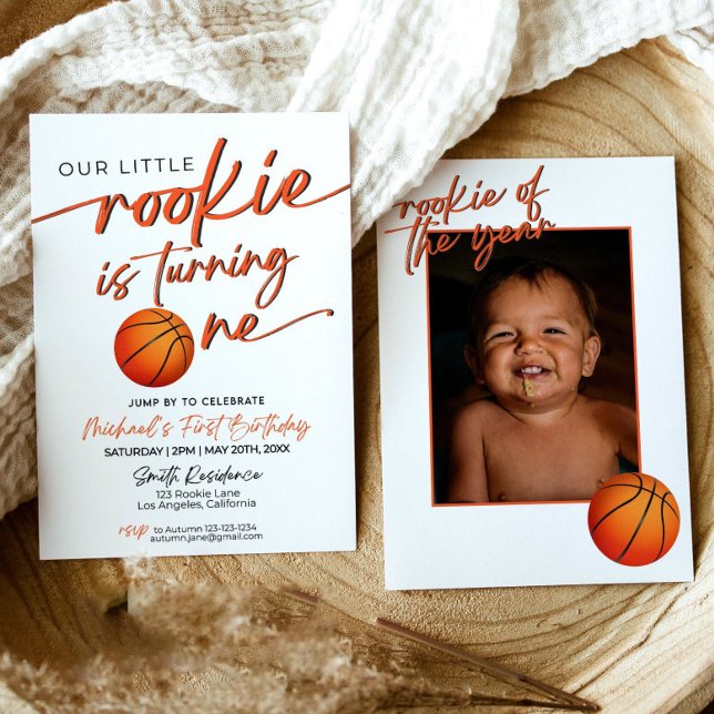 Invitation à une soirée basket Première année de b (Créateur téléchargé)