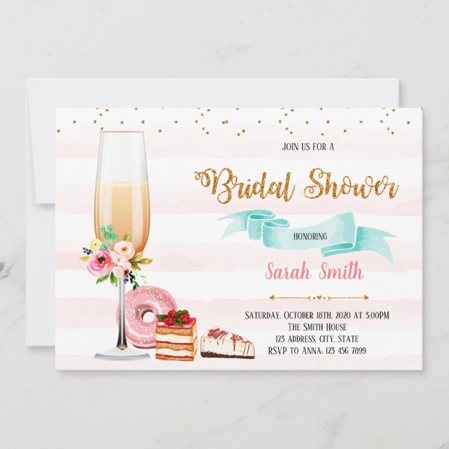 Invitation à une soirée champagne et dessert (Devant)