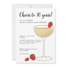 Invitation à une soirée cocktail d'anniversaire