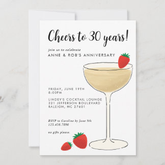 Invitation à une soirée cocktail d'anniversaire