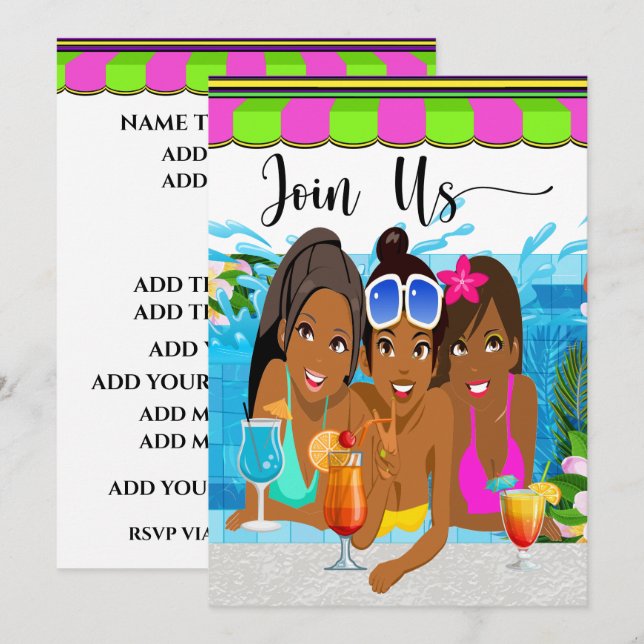 Invitation à une Soirée Dames en Ville (Devant / Derrière)