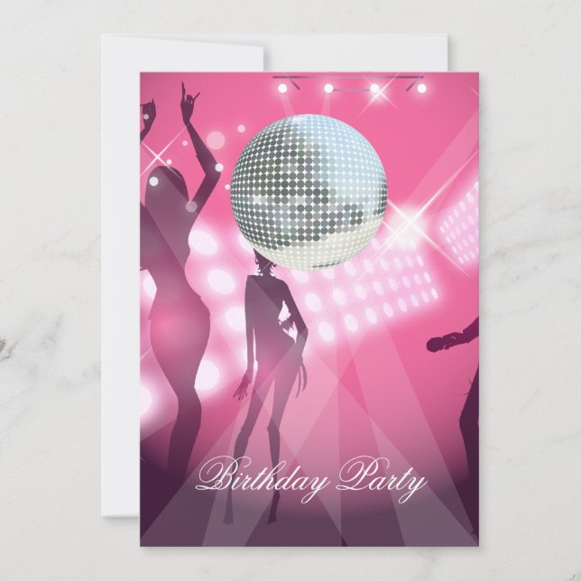 Invitation à une soirée d'anniversaire Disco Rétro (Devant)