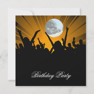 Invitation à une soirée d'anniversaire Disco Retro