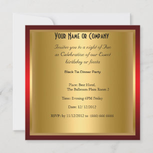 Invitation à une soirée d'anniversaire en tenue de