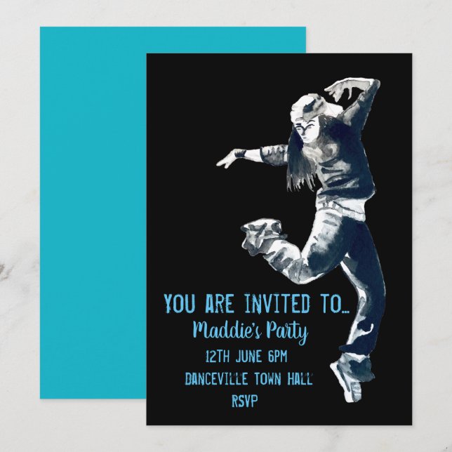 Invitation à une soirée dansante hip hop moderne (Devant / Derrière)