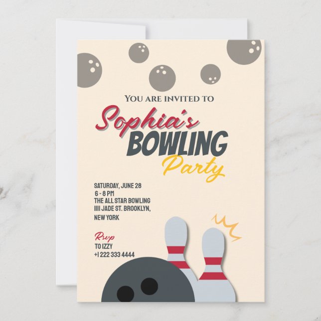 Invitation à une soirée de bowling 6 (Devant)