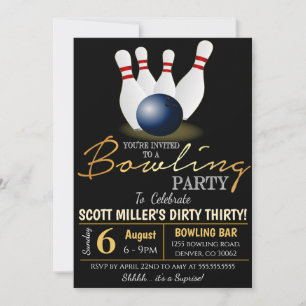 Invitation à une soirée de bowling pour adultes