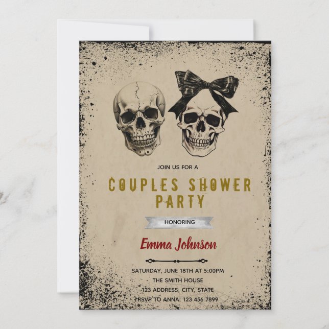 Invitation à une soirée de couples pour Halloween (Devant)