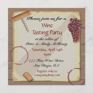 Invitation à une soirée de dégustation de vin sur 