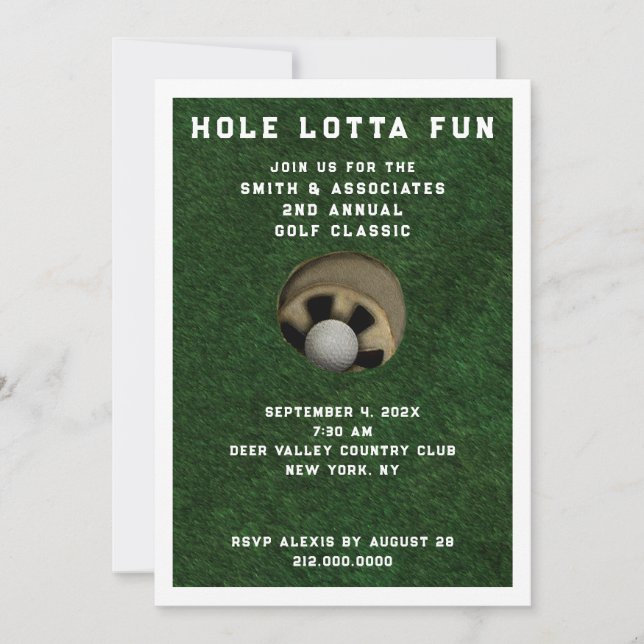 Invitation à une soirée de golf (Devant)