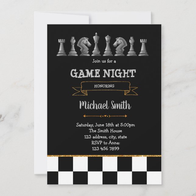 Invitation à une soirée de jeu d'échecs (Devant)