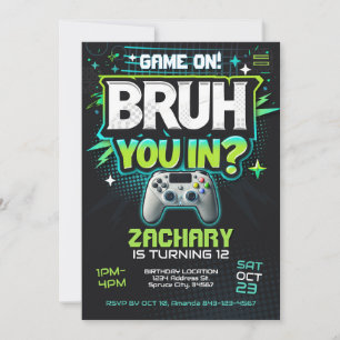 Invitation à une soirée de jeu vidéo mec