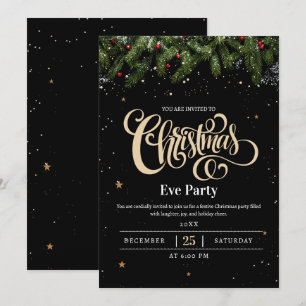Invitation à une soirée de Noël de fêtes de luxe