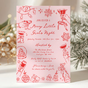 Invitation à une soirée de Noël entre filles