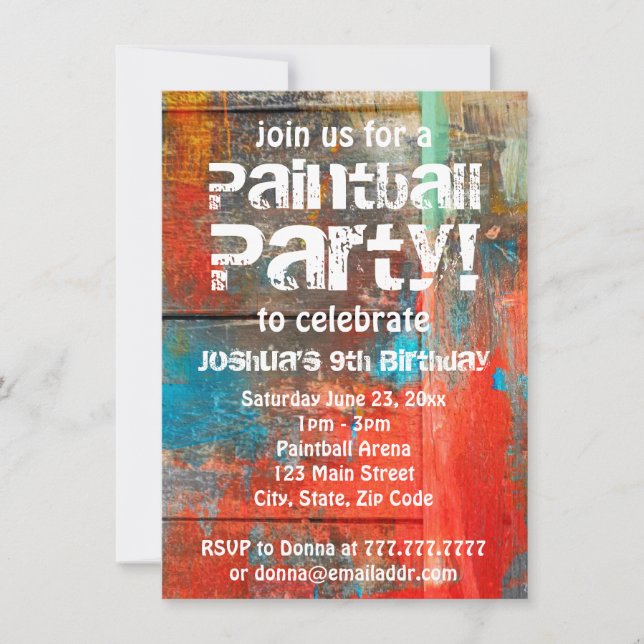 Invitation à une soirée de peinture de l'extérieur (Devant)