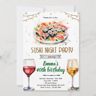 Invitation à une soirée de sushi et de vin