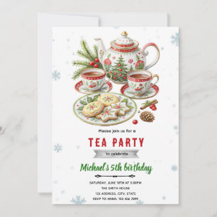 Invitation à une soirée de thé de Noël